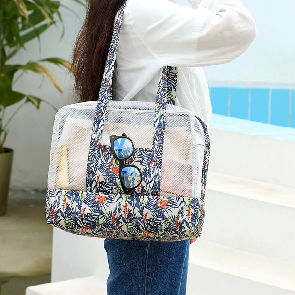 Summer Large Capacity Beach Bag Fashion Waterproof Floral Mesh Women Beach Tote Bag Portable Gym Swimming Storage Handbags
Summer Large Capacity Beach Bag Fashion Waterproof Floral Mesh Women Beach Tote Bag Portable Gym Swimming Storage Handbags