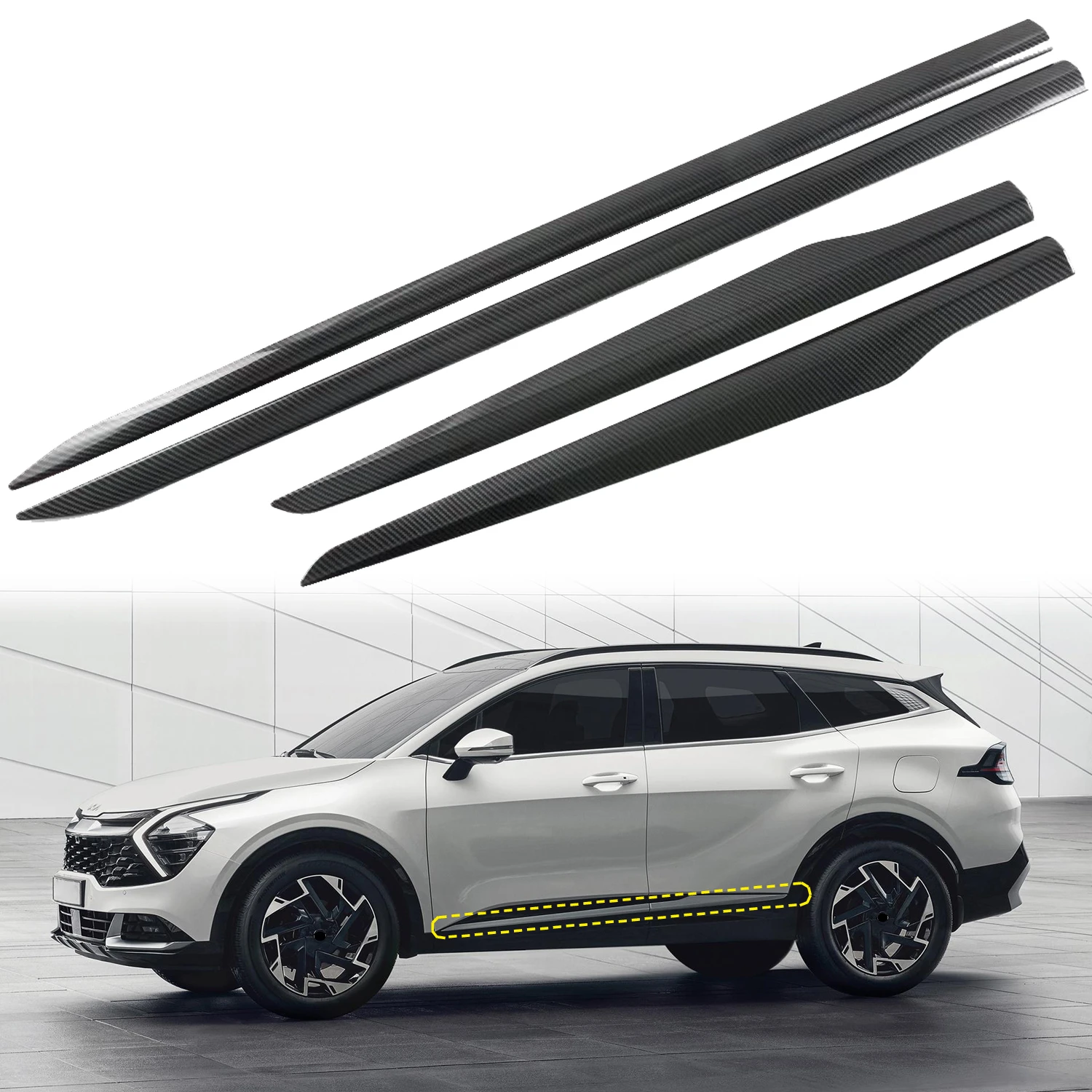 4 шт., автомобильные аксессуары для Kia Sportage NQ5 2021 2022 2023 из углеродного волокна
4 шт., автомобильные аксессуары для Kia Sportage NQ5 2021 2022 2023 из углеродного волокна