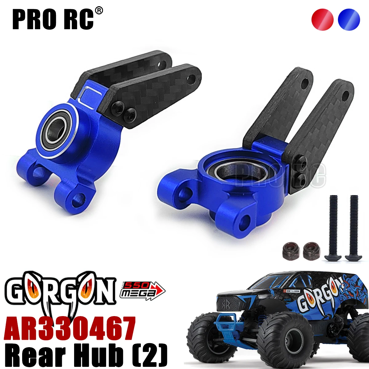 Задняя Ступица AR330467 с Карбоновым металлическим сплавом для Arrma 1/10 горгон 4X2 MEGA 550