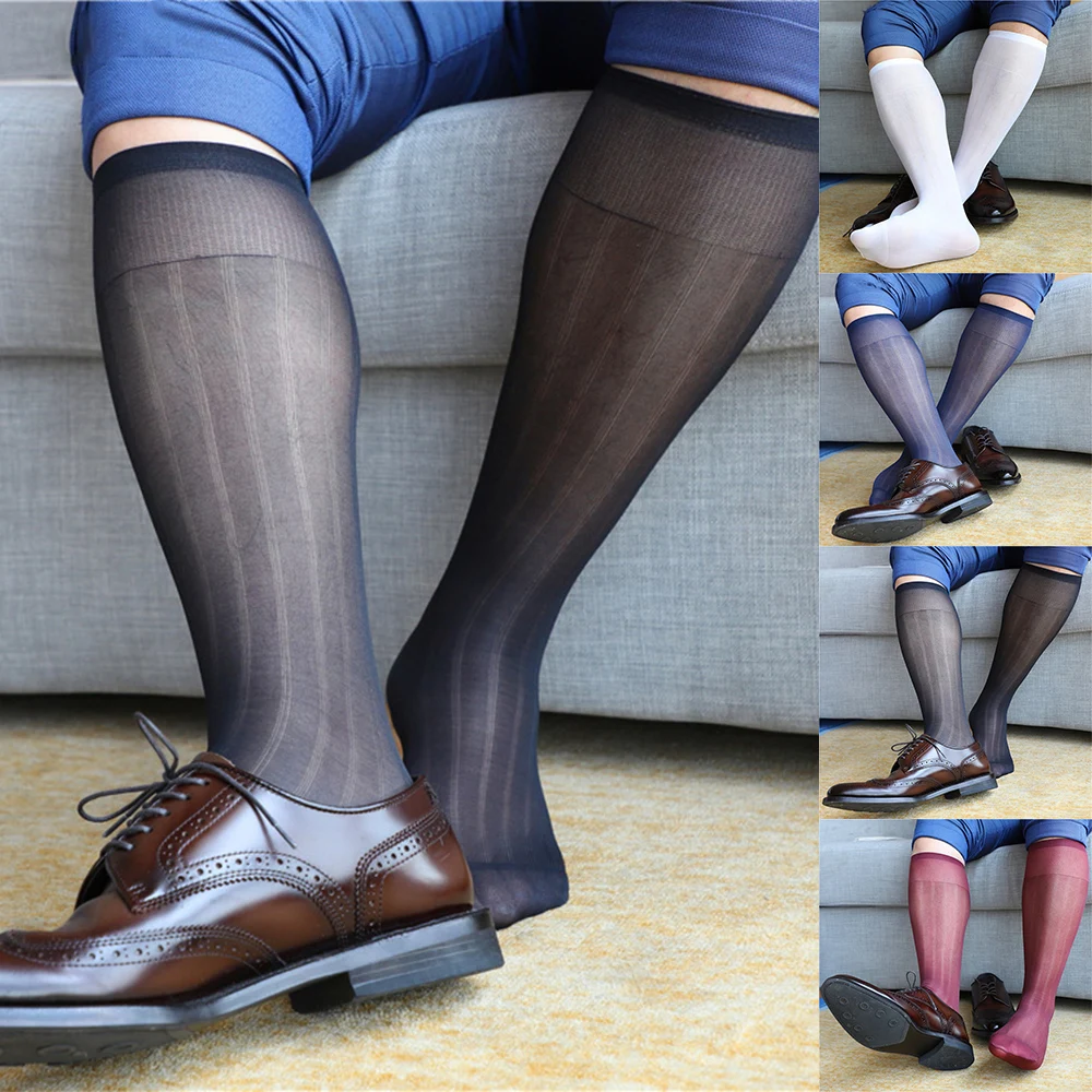 Men's Sheer Thin Sexy Gay Slip See Through Knee High Long Striped Dress Silk Sheer Socks Transparent Sissy Stockings Dress Sock
Men's Sheer Thin Sexy Gay Slip See Through Knee High Long Striped Dress Silk Sheer Socks Transparent Sissy Stockings Dress Sock