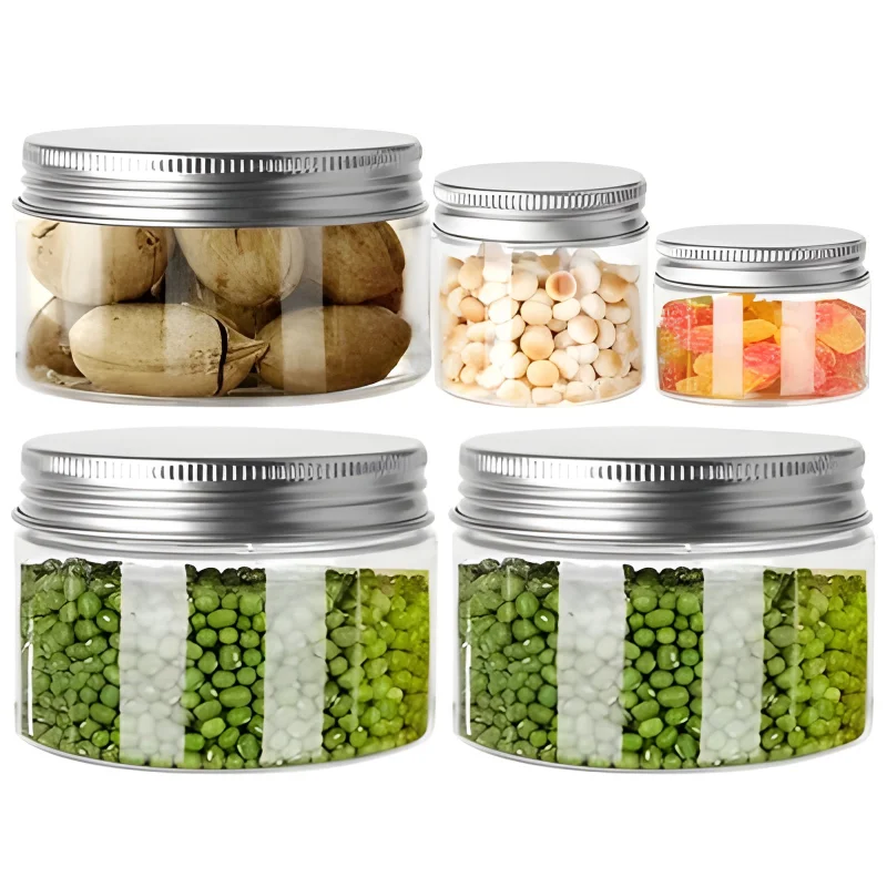 5pcs 30/50/60/80/100/120ml Plastic Jar with Aluminum Lids Transparent Container Cream Cosmetic Jars Cereals Storage Organizer
5pcs 30/50/60/80/100/120ml Plastic Jar with Aluminum Lids Transparent Container Cream Cosmetic Jars Cereals Storage Organizer