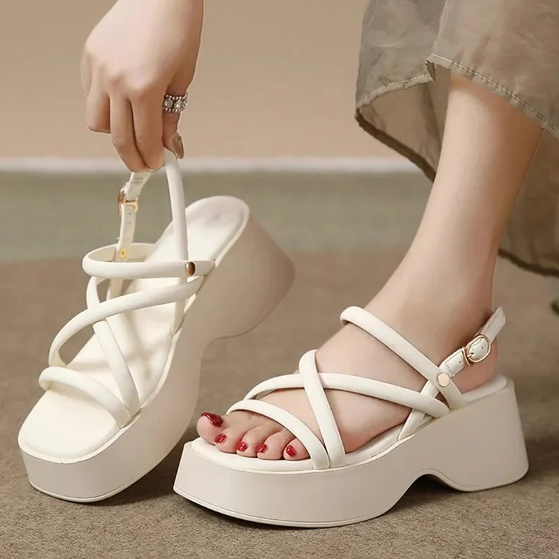 Women's Summer Chunky Platform Sandals Fashion Cross Strap Gladiator Shoes Woman Thick Bottom Wedge Heel Sandals for Women 2023
Women's Summer Chunky Platform Sandals Fashion Cross Strap Gladiator Shoes Woman Thick Bottom Wedge Heel Sandals for Women 2023