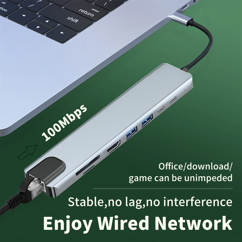 Док-станция USB 3 0 адаптер для ноутбука RJ45 HDMI TF/SD-карты | Компьютеры и офис