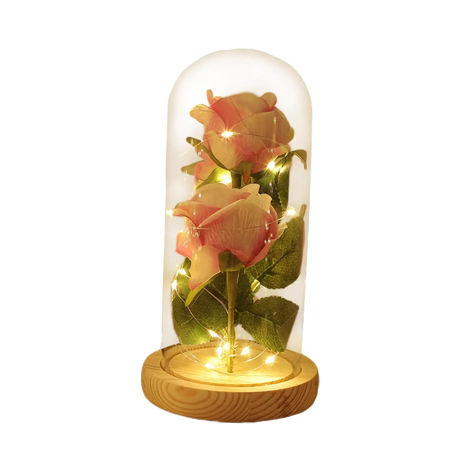 Artificial Rose Flower with Glass Cover Lifelike Flower Atmosphere Lamp LED Light for Table Bedroom Valentine's Day Home Decor
Artificial Rose Flower with Glass Cover Lifelike Flower Atmosphere Lamp LED Light for Table Bedroom Valentine's Day Home Decor