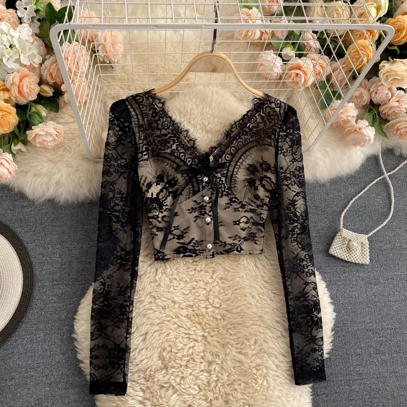 Women Blouses V Neck Tunic Shirt Sexy Deep V-Neck Fashion Tops Bowknot Buttons Blusas Femininas 
Women Blouses V Neck Tunic Shirt Sexy Deep V-Neck Fashion Tops Bowknot Buttons Blusas Femininas