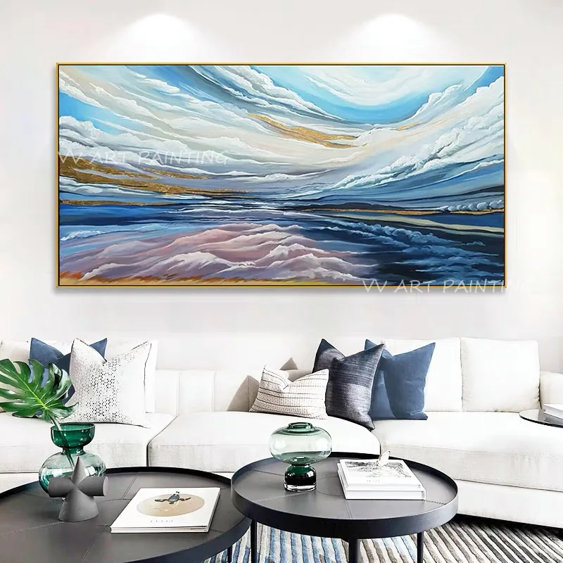 High Quality Handpainted large size thick ocean seaside view blue sky Oil Paintings on Canvas Posters Wall Art Pictures Decor
High Quality Handpainted large size thick ocean seaside view blue sky Oil Paintings on Canvas Posters Wall Art Pictures Decor