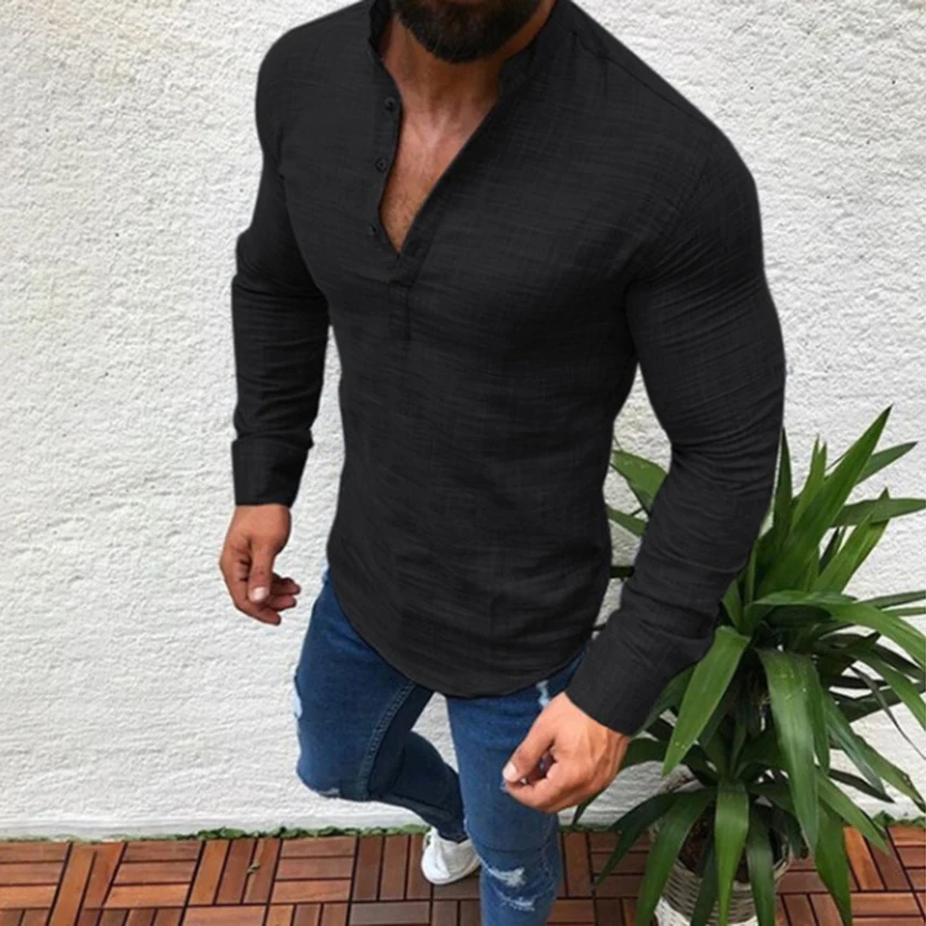 New Autumn Men Casual Linen Shirt Solid Color Turn-Down Collar Long Sleeve Gentleman Fitness Shirts Stylish Men Shirt Clothes
New Autumn Men Casual Linen Shirt Solid Color Turn-Down Collar Long Sleeve Gentleman Fitness Shirts Stylish Men Shirt Clothes