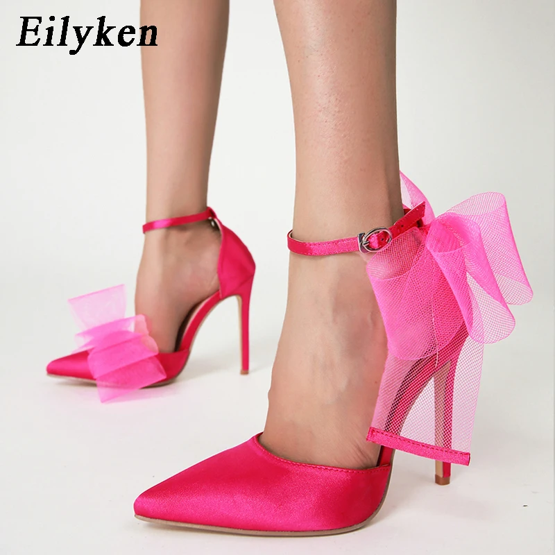 Eilyken 2022 New Black Pink Women Mesh Bow-knot Wedding Pumps Fashion Pointed Toe Buckle Strap High Heels Ladies Party Shoes
Eilyken 2022 New Black Pink Women Mesh Bow-knot Wedding Pumps Fashion Pointed Toe Buckle Strap High Heels Ladies Party Shoes