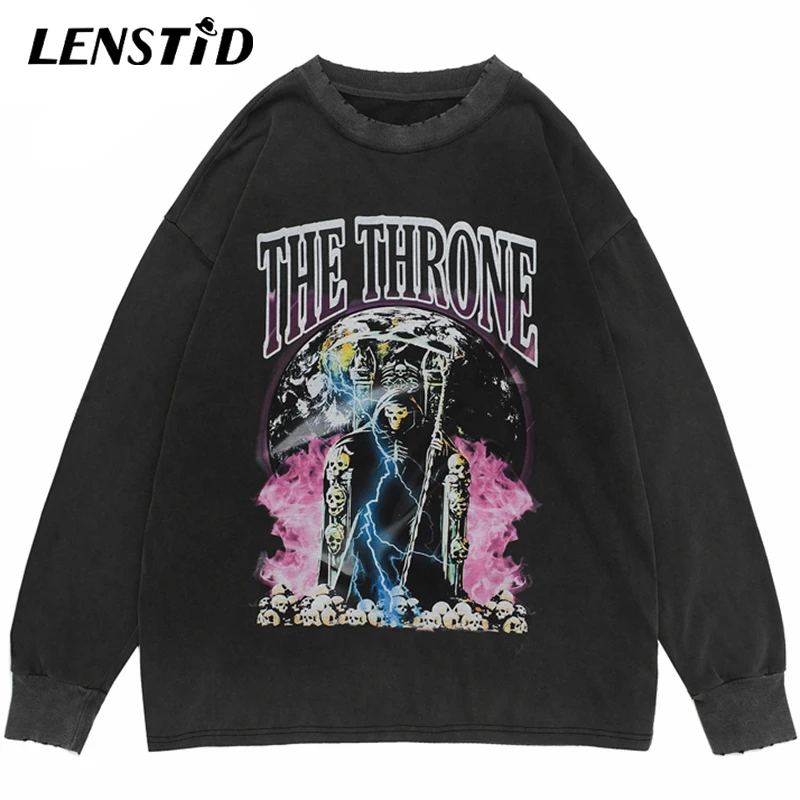 LENSTID Men Hip Hop Sweatshirts Skull Lightning Print Ripped Harajuku Streetwear Pullover Hoodies Autumn Vintage Sweat Shirts
LENSTID Men Hip Hop Sweatshirts Skull Lightning Print Ripped Harajuku Streetwear Pullover Hoodies Autumn Vintage Sweat Shirts