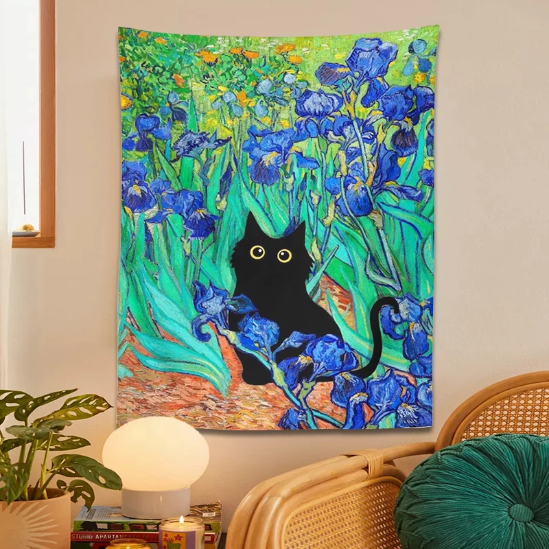 Van Gogh Irises Cat Tapestry Van Gogh Cat Painting Black Cat Art Floral Print Funny Cat Print Funny Gift Home Decor Wall Hanging
Van Gogh Irises Cat Tapestry Van Gogh Cat Painting Black Cat Art Floral Print Funny Cat Print Funny Gift Home Decor Wall Hanging