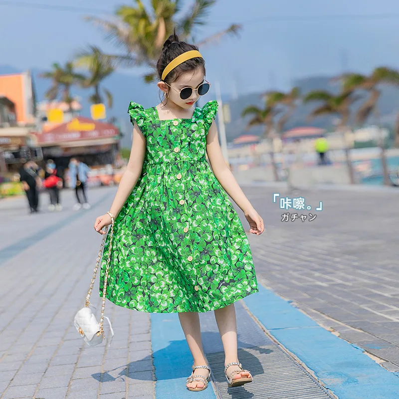 Girls Floral Dress Summer Dress Girls Middle School Princess Children's Thin Sling Dress
Girls Floral Dress Summer Dress Girls Middle School Princess Children's Thin Sling Dress