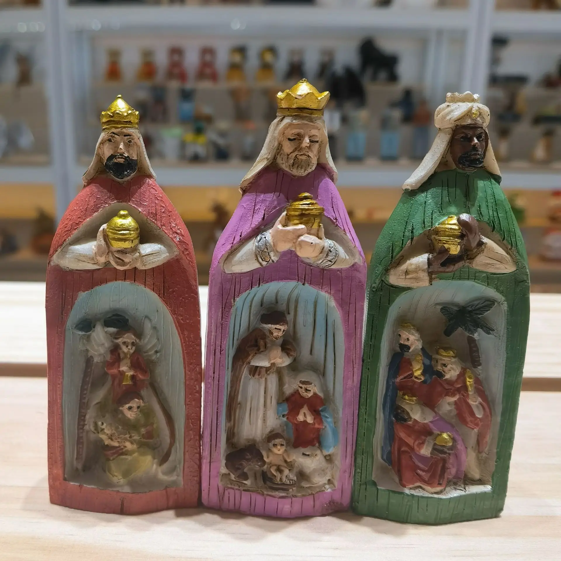 

Three Wise Men Nativity Set Religious Nativity Scene Living Room Fireplace Art Decoration Home Desktop Deocr Oranment Gift Jesus