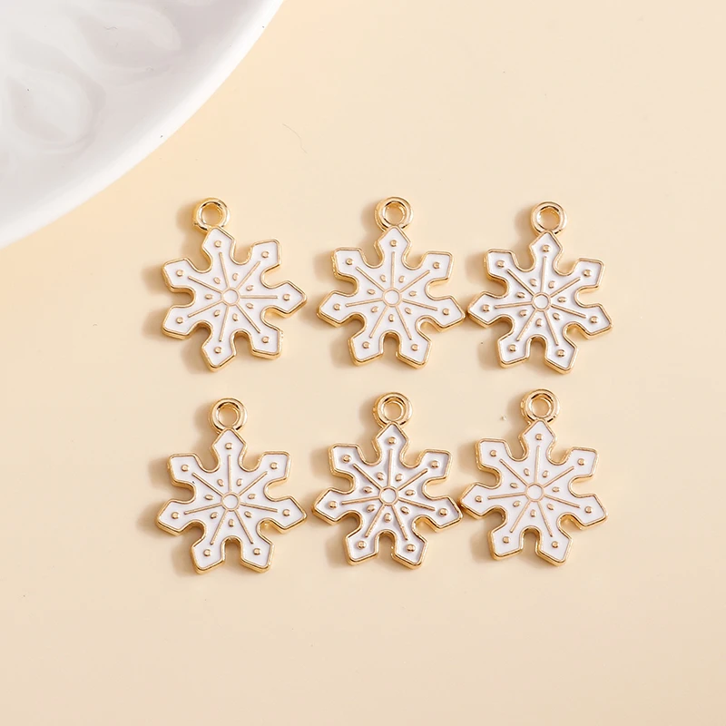 10pcs 16*19mm Enamel Christmas Snowflake Charms for Bracelets Pendants Earrings Making DIY Handmade Crafts Jewelry Accessories
10pcs 16*19mm Enamel Christmas Snowflake Charms for Bracelets Pendants Earrings Making DIY Handmade Crafts Jewelry Accessories
