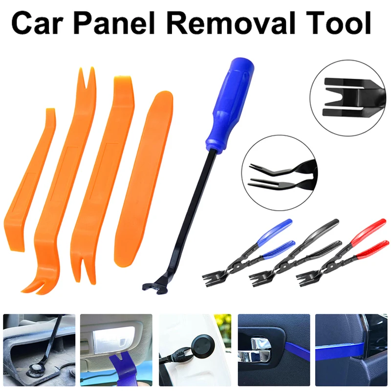 Auto Door Clip Panel Trim Removal Tool Kits Navigation Disassembly Blades Car Interior Plastic Seesaw Conversion Repairing Tools
Auto Door Clip Panel Trim Removal Tool Kits Navigation Disassembly Blades Car Interior Plastic Seesaw Conversion Repairing Tools
