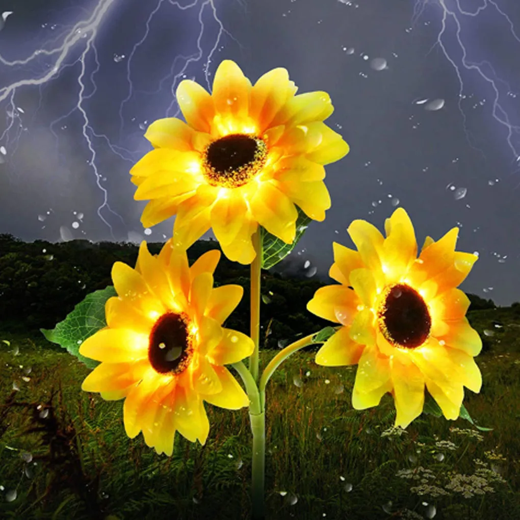 

Solar Lights Helianthus Annuus Artificial Courtyard Single Head Lamp Garden Pole Outdoor Patio Lighting LED Sunlight