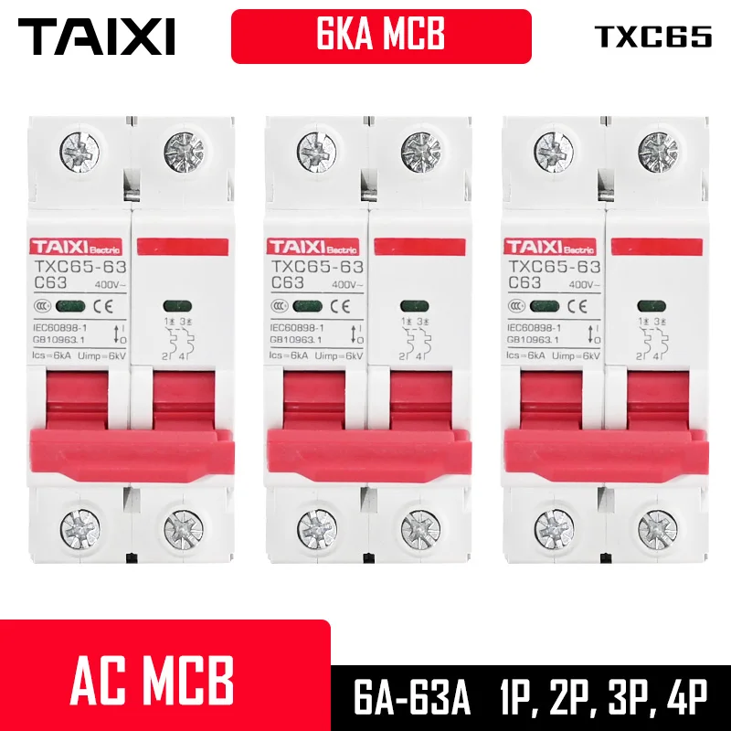 Circuit Breaker CE CB MCB TX C65 6KA Fuse Home Master Switch 2P 10A 16A 25A 32A AC 220V 230V 240V Mini Circuit Protector TAIXI
Circuit Breaker CE CB MCB TX C65 6KA Fuse Home Master Switch 2P 10A 16A 25A 32A AC 220V 230V 240V Mini Circuit Protector TAIXI