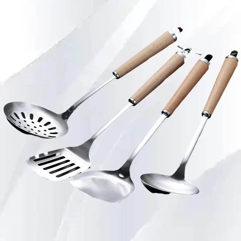 304 Stainless Steel Kitchen Utensil Set - Complete Cooking Tools Kit Including Slotted Spoon, Frying Spatula, and Soup Ladle -
304 Stainless Steel Kitchen Utensil Set - Complete Cooking Tools Kit Including Slotted Spoon, Frying Spatula, and Soup Ladle -