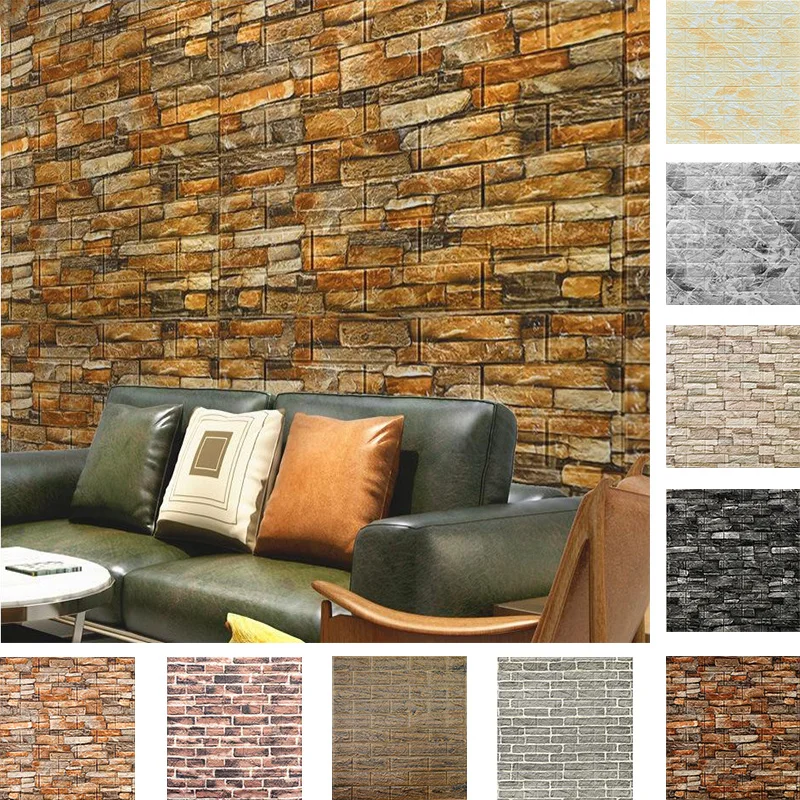 77*70cm 3D Soft DIY Foam Wallpaper Sticker Brick Rock Red Black Grey Wood Wall Decoration Mural Self Adhesive Living Room Home
77*70cm 3D Soft DIY Foam Wallpaper Sticker Brick Rock Red Black Grey Wood Wall Decoration Mural Self Adhesive Living Room Home
