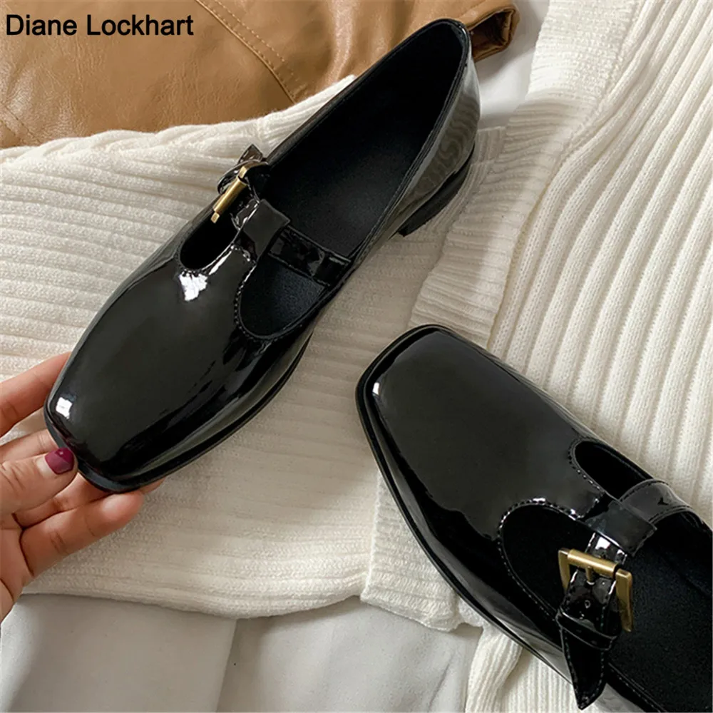Retro T Strap Mary Jane Shoes for Women 2022 Spring Autumn Soft Sole Patent Leather Shoes Ladies Square Toe Buckle Flats Black
Retro T Strap Mary Jane Shoes for Women 2022 Spring Autumn Soft Sole Patent Leather Shoes Ladies Square Toe Buckle Flats Black