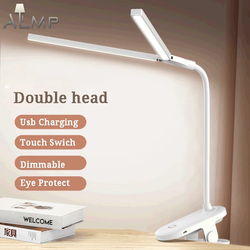 Double Head Led Table Lamps with Clip Desk Lamp Touch Dimmable Usb Rechargeable Bright Bedroom Soft Light for Dorm Reading
Double Head Led Table Lamps with Clip Desk Lamp Touch Dimmable Usb Rechargeable Bright Bedroom Soft Light for Dorm Reading