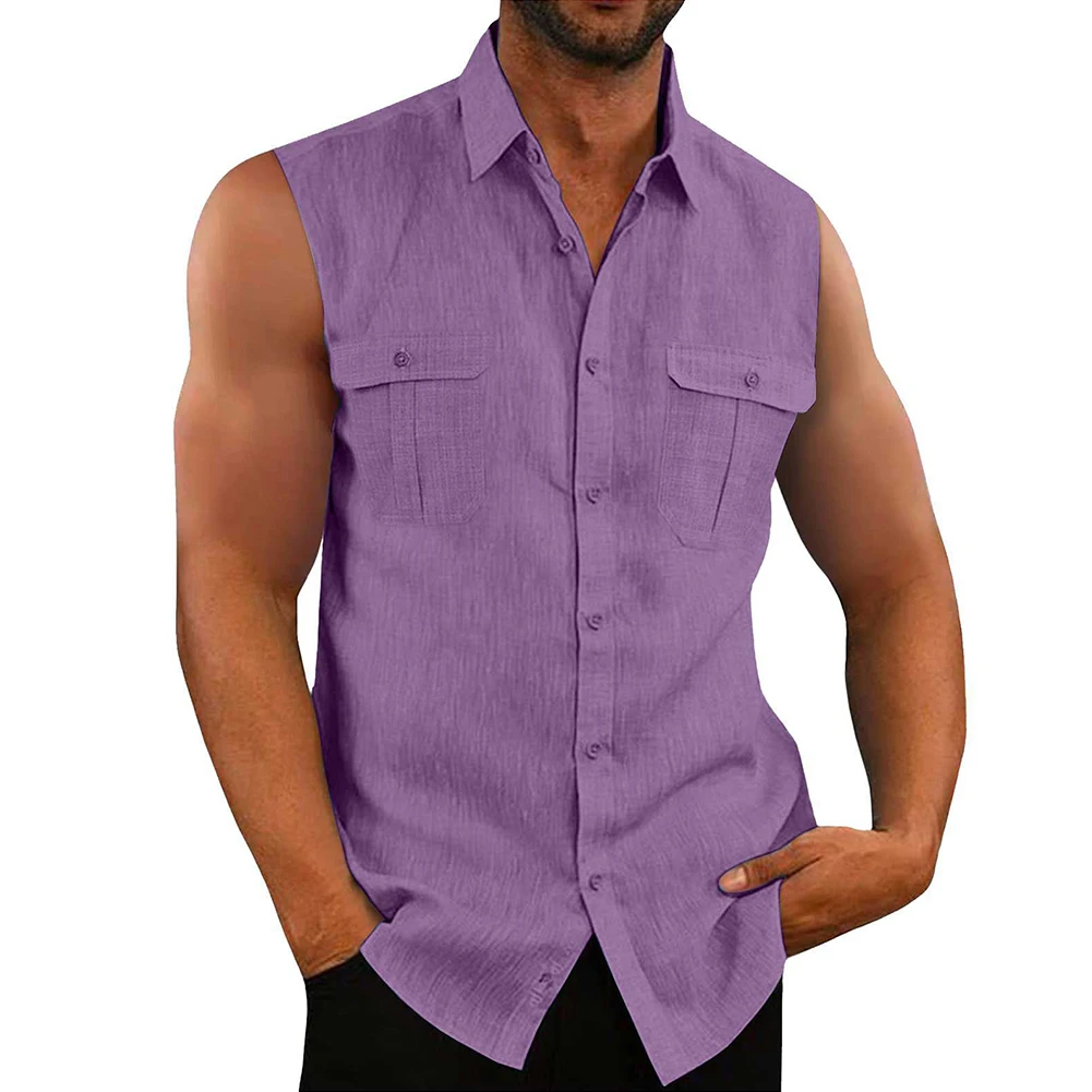 Men Sleeveless Men Shirt Men Tank Top Button Down Double Pockets Fashion Holidays Men Oversized Polyester Print
Men Sleeveless Men Shirt Men Tank Top Button Down Double Pockets Fashion Holidays Men Oversized Polyester Print