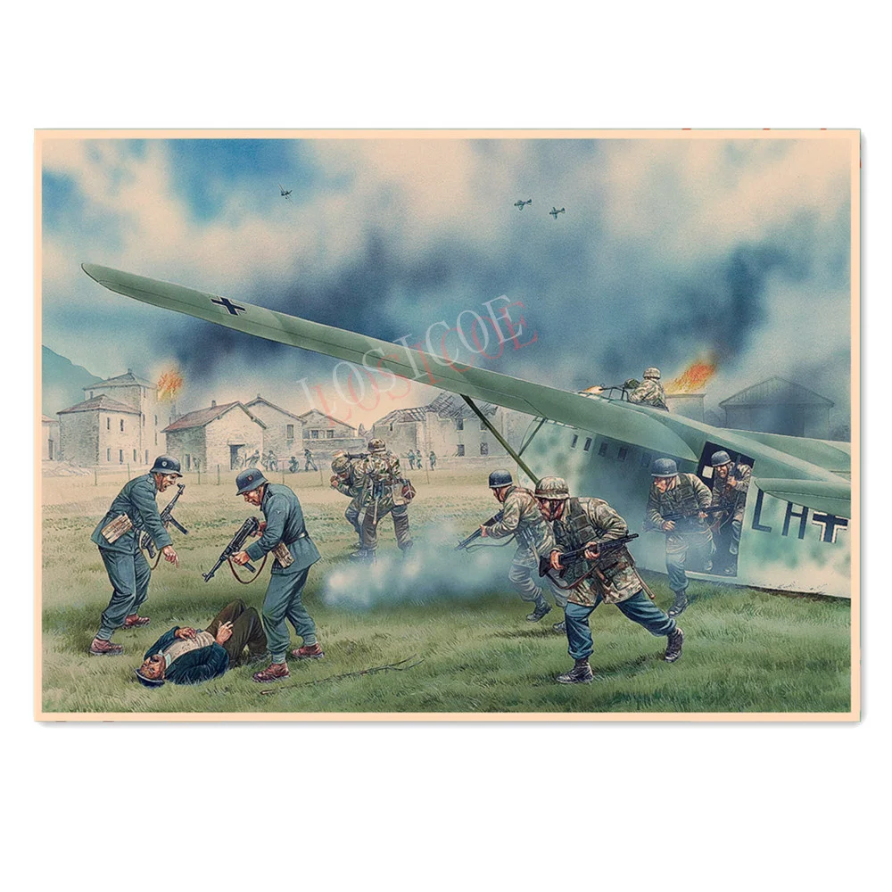 WW II GER Wehrmacht Paratroopers Retro War Military Art Poster Bar Cafe Home Decor Vintage Kraft Paper Painting Wall Sticker
WW II GER Wehrmacht Paratroopers Retro War Military Art Poster Bar Cafe Home Decor Vintage Kraft Paper Painting Wall Sticker
