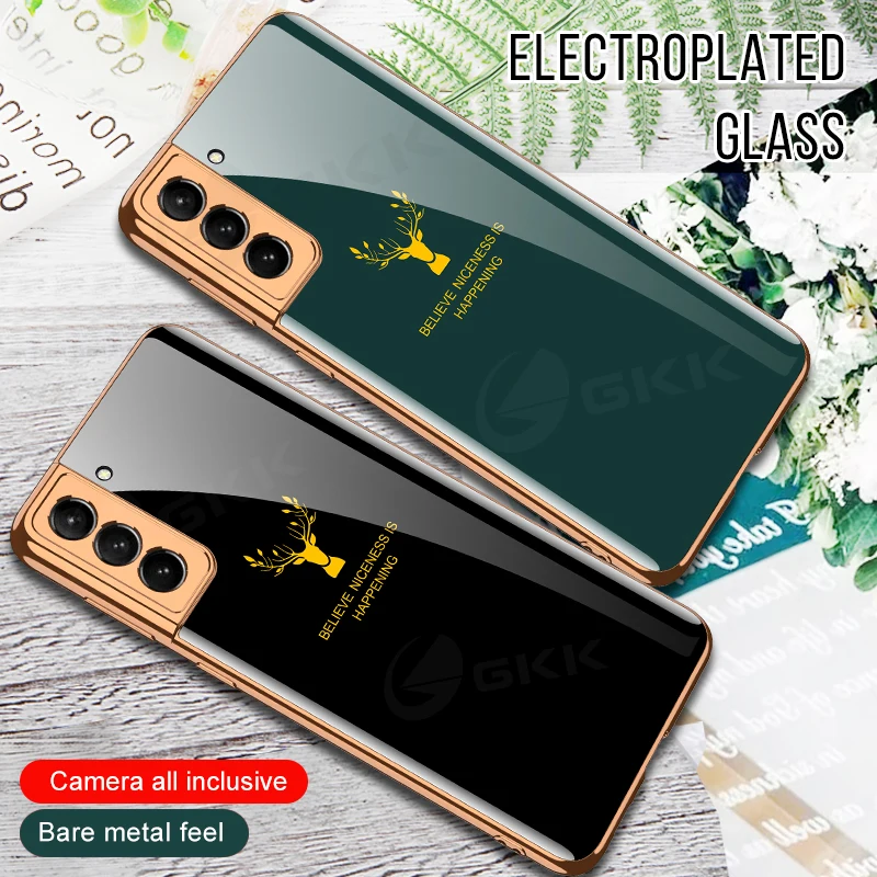 GKK Tempered Glass Case For Samsung Galaxy S21 Plus Ultra 5G Luxury Plating Pattern Hard Cover For Samsung Galaxy S21 Plus Ultra
GKK Tempered Glass Case For Samsung Galaxy S21 Plus Ultra 5G Luxury Plating Pattern Hard Cover For Samsung Galaxy S21 Plus Ultra