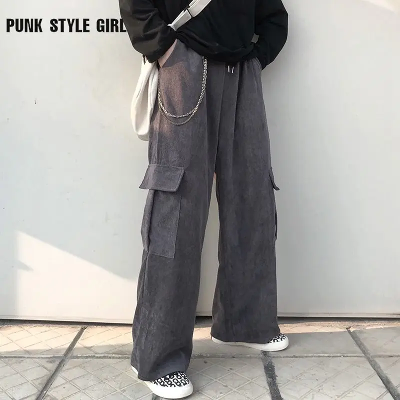 Harajuku Corduroy Cargo Pants Japan Korean BF Wide Leg Trousers Women Loose Emo Alt Sweatpants Hip Hop Pockets Casual Jogging
Harajuku Corduroy Cargo Pants Japan Korean BF Wide Leg Trousers Women Loose Emo Alt Sweatpants Hip Hop Pockets Casual Jogging