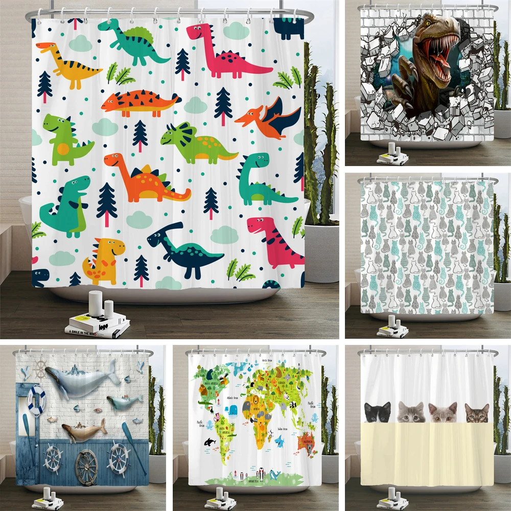Cartoon dinosaur shower curtain Bath Screen kids bathroom curtains waterproof Polyester Home Decoration With Hooks
Cartoon dinosaur shower curtain Bath Screen kids bathroom curtains waterproof Polyester Home Decoration With Hooks