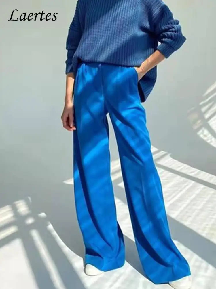 Laertes 2022 Casual Blue Wide Leg Pants Women Office Clothing Fashion Low Waist Trousers Autumn Baggy Suits Pants Oversized
Laertes 2022 Casual Blue Wide Leg Pants Women Office Clothing Fashion Low Waist Trousers Autumn Baggy Suits Pants Oversized