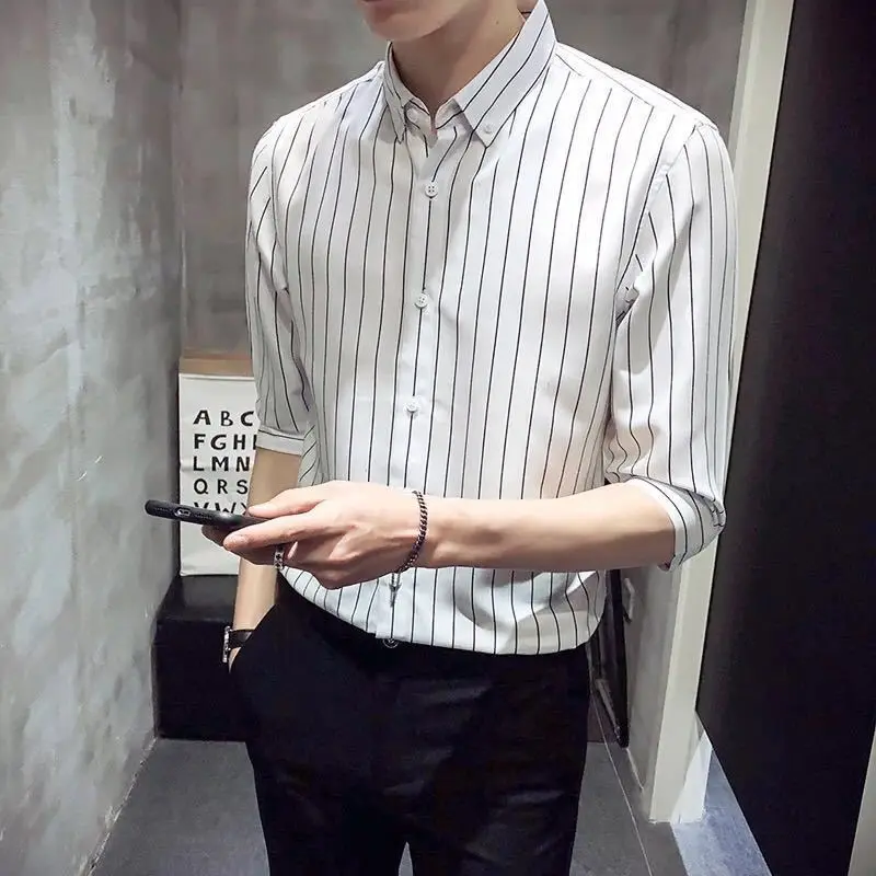 Plus Size 4XL-M Korean Short Sleeve Striped Shirts Men Clothing 2023 Simple Slim Fit Casual Office Blouse Homme Hot Sale H44
Plus Size 4XL-M Korean Short Sleeve Striped Shirts Men Clothing 2023 Simple Slim Fit Casual Office Blouse Homme Hot Sale H44