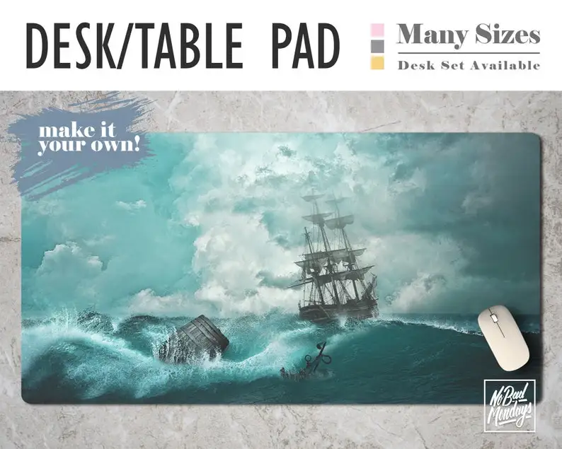 Shipwreck Boat Sea Nautical Print Desk Mat, Available Custom Monogram - 3 Sizes - High Quality Digital Print, Extended Mouse Pad
Shipwreck Boat Sea Nautical Print Desk Mat, Available Custom Monogram - 3 Sizes - High Quality Digital Print, Extended Mouse Pad
