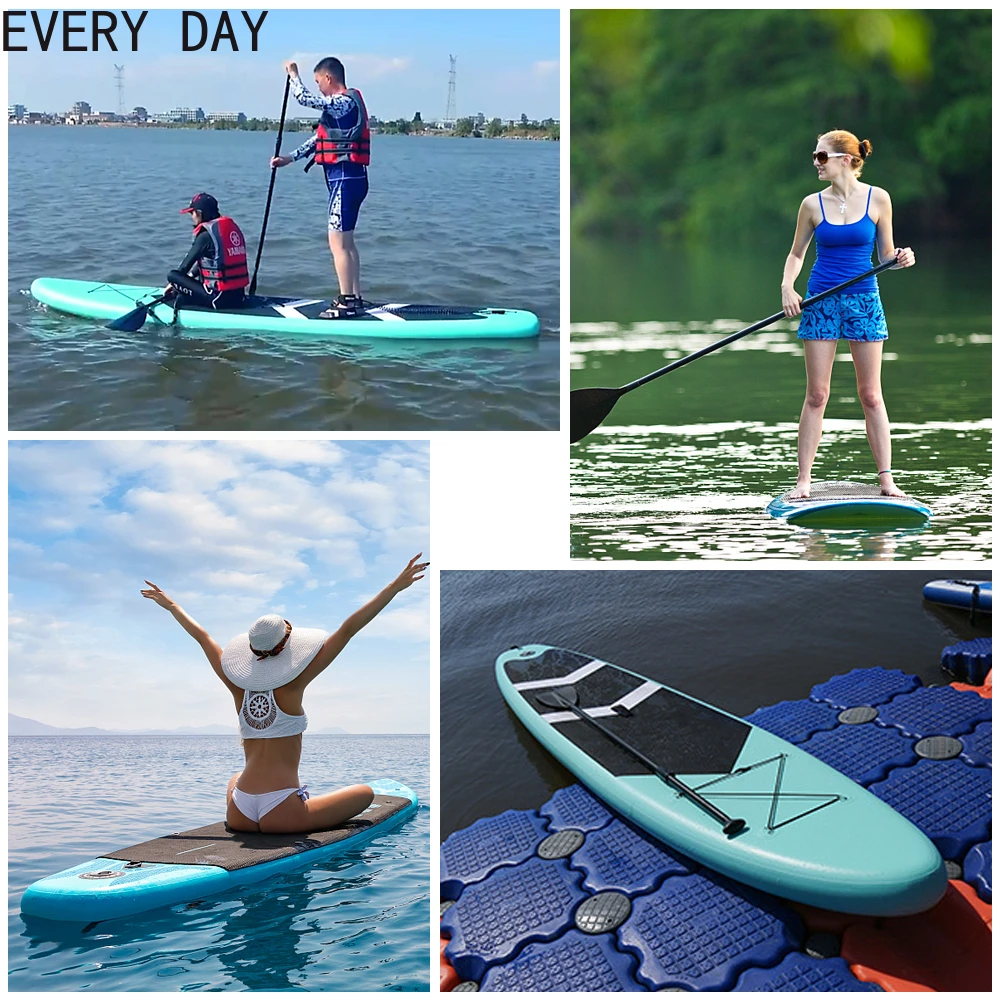 

Inflatable Stand Up Paddle Board Surfboard with Accessory Carry Bag Inflatable Board Non-slip Deck Paddle Board 3.2M Sup Board