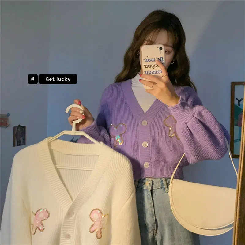 Femme Autumn Short Top Chandails Sweaters Pull Hiver Outerwear Female and Winter Cardigan Woman Knitted Sweater Hiver Sweater F
Femme Autumn Short Top Chandails Sweaters Pull Hiver Outerwear Female and Winter Cardigan Woman Knitted Sweater Hiver Sweater F