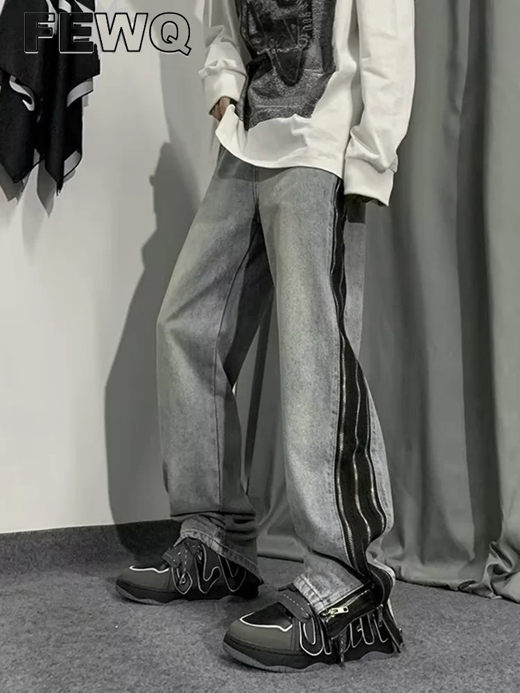 FEWQ Side Zipper American Jeans Men 2023 Autumn High Street Fashion Striped Denim Trousers Male Straight Wide Leg Pants 24A1046
FEWQ Side Zipper American Jeans Men 2023 Autumn High Street Fashion Striped Denim Trousers Male Straight Wide Leg Pants 24A1046