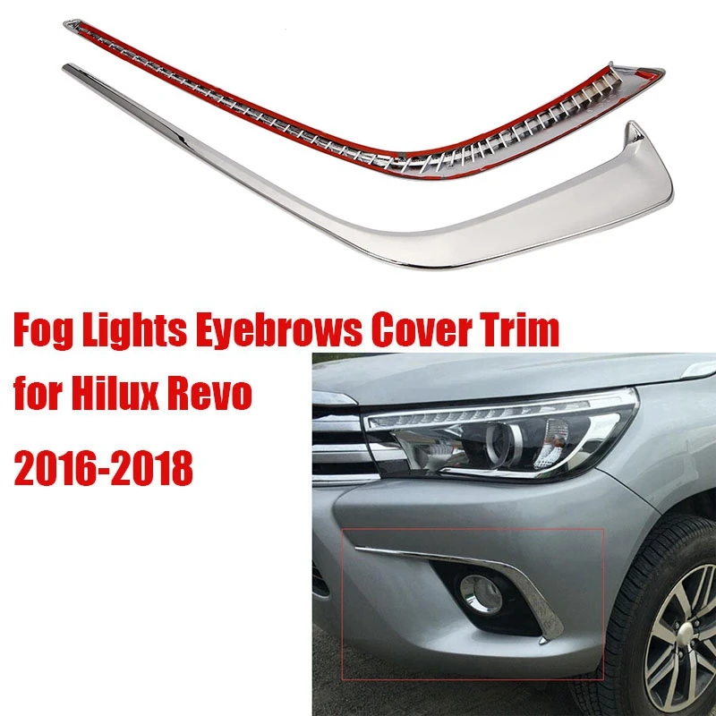 Chrome Fog Lights Eyebrows Cover Trims Wind Knife for Toyota Hilux Revo 2016-2018 Exterior Car Accessories Car Styling
Chrome Fog Lights Eyebrows Cover Trims Wind Knife for Toyota Hilux Revo 2016-2018 Exterior Car Accessories Car Styling