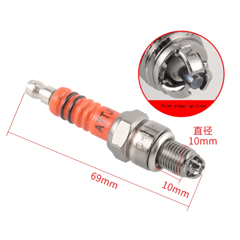 Motorcycle Spark Plug Iridium Spark Candles High Performance 3-Electrode A7TC Motorcycle Ignition Accessories For 50CC-150CC ATV
Motorcycle Spark Plug Iridium Spark Candles High Performance 3-Electrode A7TC Motorcycle Ignition Accessories For 50CC-150CC ATV