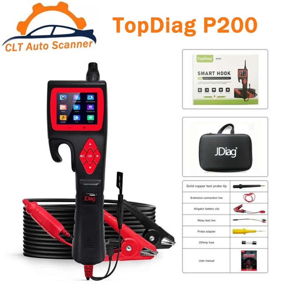 Тестер электрической цепи TopDiag P200, мощный инструмент для диагностики автомобиля, с умным крючком, 9-30 в 
Тестер электрической цепи TopDiag P200, мощный инструмент для диагностики автомобиля, с умным крючком, 9-30 в