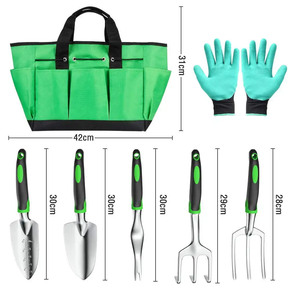 Pcs Garden Tool Set with Aluminum Head Non-Slip Handle Includes Trowel Transplanting Cultivator Weeding Fork Garden Bag Gloves,
Pcs Garden Tool Set with Aluminum Head Non-Slip Handle Includes Trowel Transplanting Cultivator Weeding Fork Garden Bag Gloves,