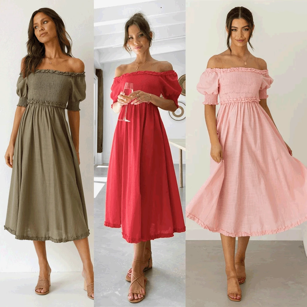 Summer Off-Shoulder Sexy Ladies Dress Elegant Female Solid Color Long Off-Shoulder Dress Square Collar Green Dress Long Section
Summer Off-Shoulder Sexy Ladies Dress Elegant Female Solid Color Long Off-Shoulder Dress Square Collar Green Dress Long Section