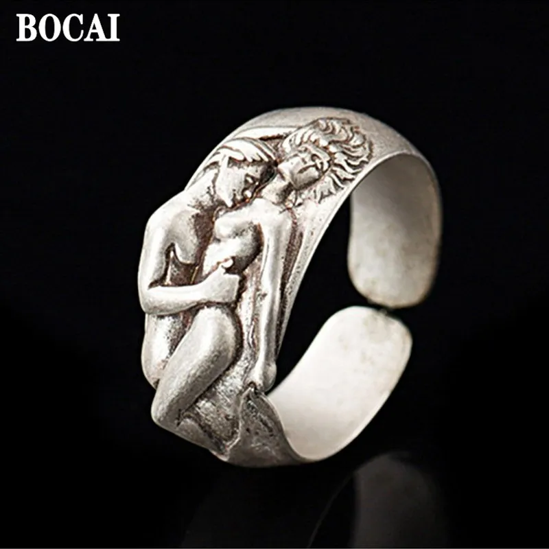 Мужское и женское кольцо BOCAI, регулируемое кольцо из серебра 100% пробы, в стиле панк, для обнимающихся влюбленных
Мужское и женское кольцо BOCAI, регулируемое кольцо из серебра 100% пробы, в стиле панк, для обнимающихся влюбленных