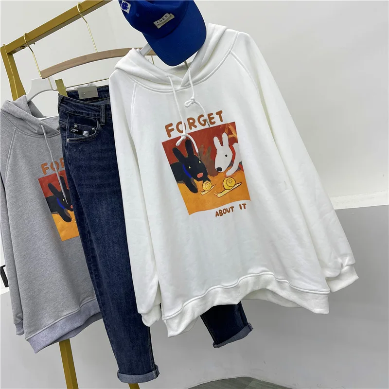 2022 Spring New Simple Loose Thin Casual Cartoon Hooded Sweater Korean Arrival Stretch Lazy Style Women Tops Tide Free Shipping
2022 Spring New Simple Loose Thin Casual Cartoon Hooded Sweater Korean Arrival Stretch Lazy Style Women Tops Tide Free Shipping