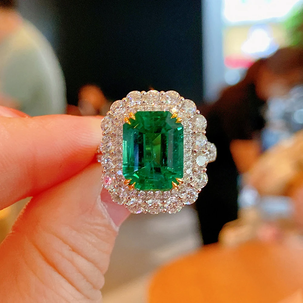 WPB Advanced Original Woman Ring Zircon Cotton Cotton Green Princess Diamond Ring High Carbon Diamond Luxury Jewelry Wedding
WPB Advanced Original Woman Ring Zircon Cotton Cotton Green Princess Diamond Ring High Carbon Diamond Luxury Jewelry Wedding