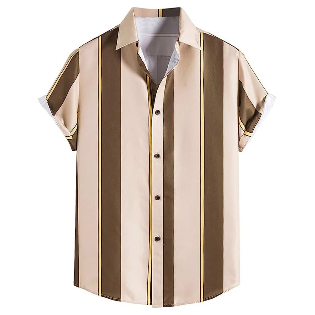 Hot Summer Mens Casual Striped Hawaiian Button Down Shirts Short Sleeve Beach Shirt Pure Cotton Social Single Breasted Shirt Top
Hot Summer Mens Casual Striped Hawaiian Button Down Shirts Short Sleeve Beach Shirt Pure Cotton Social Single Breasted Shirt Top