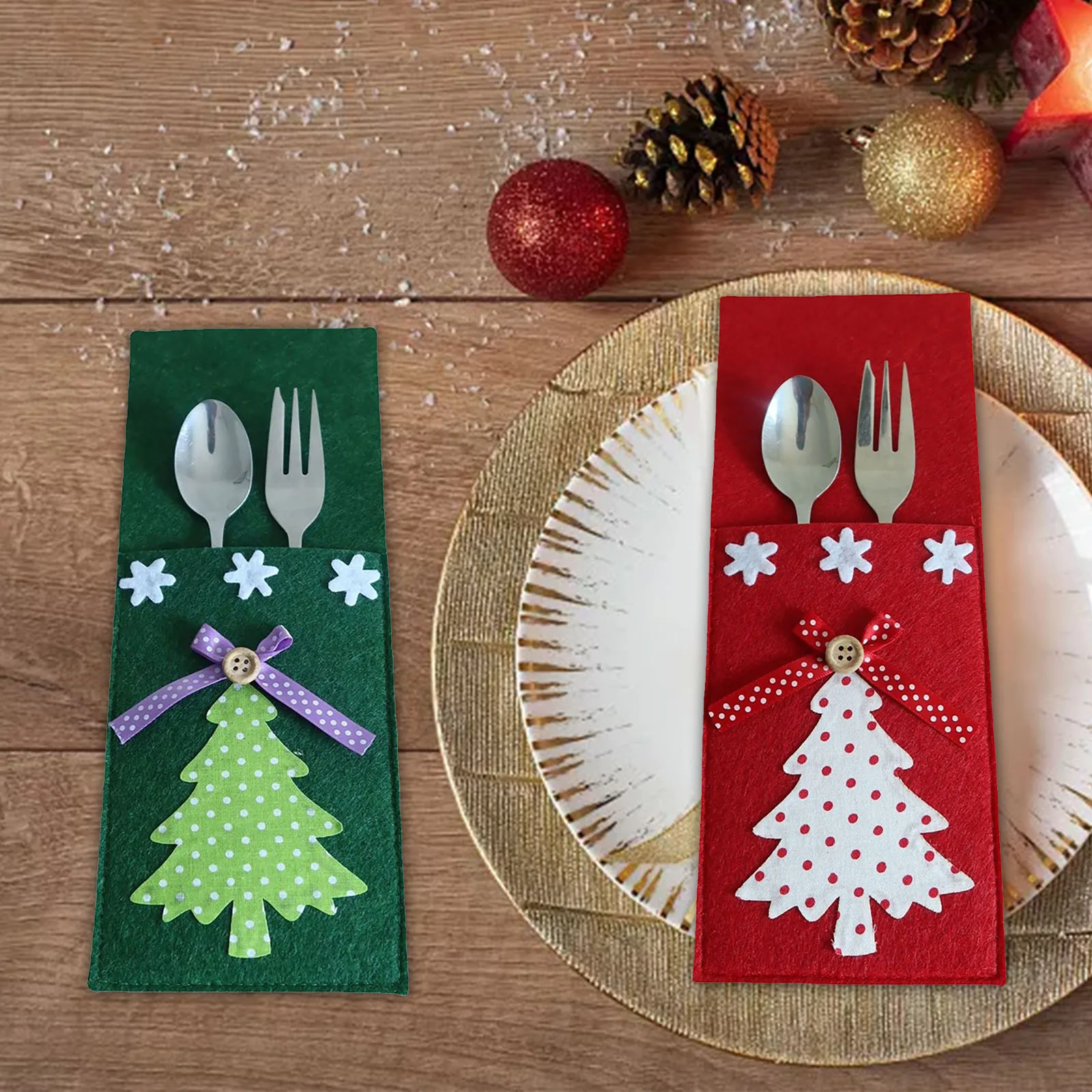 4-Pack Christmas Cutlery Storage Bag Felt Tableware Xmas Tree Pattern Storage For Home Merry Party Dinner Table Decor Supplies
4-Pack Christmas Cutlery Storage Bag Felt Tableware Xmas Tree Pattern Storage For Home Merry Party Dinner Table Decor Supplies