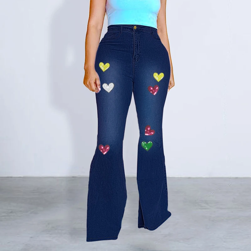 2022 European and American new women's denim Women's High Waist Stretch Slim Fit Heart Print Horseshoe Pants casual pants
2022 European and American new women's denim Women's High Waist Stretch Slim Fit Heart Print Horseshoe Pants casual pants