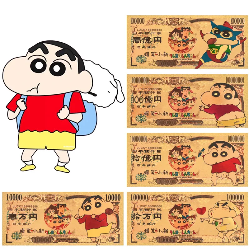 Anime Crayon Shin-chan Cards Gold Foil Souvenir Banknote Kids Card Game Trading Collection Limited Envelope Gold Cards Kids Gift
Anime Crayon Shin-chan Cards Gold Foil Souvenir Banknote Kids Card Game Trading Collection Limited Envelope Gold Cards Kids Gift