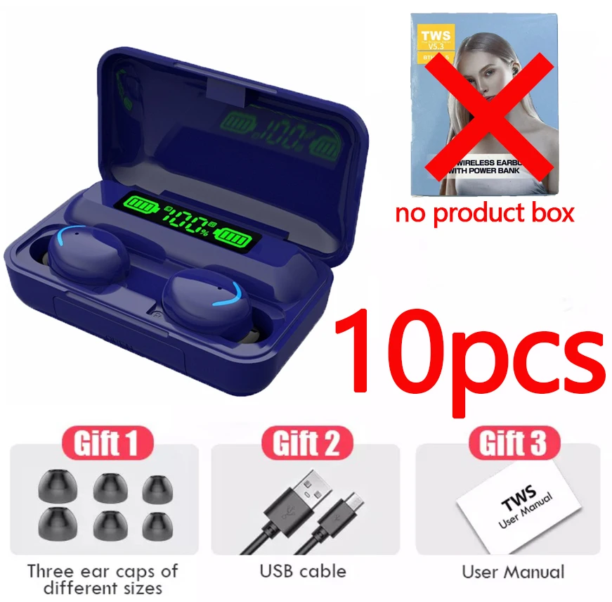 Bluetooth 5.3 Ear Buds 10pcs Lot Wholesale F9 Tws Gaming Headset Gamer Wireless Headphones With Microphone Earphone Hifi Phone
Bluetooth 5.3 Ear Buds 10pcs Lot Wholesale F9 Tws Gaming Headset Gamer Wireless Headphones With Microphone Earphone Hifi Phone