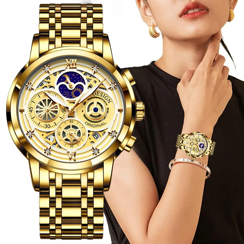 LIGE Gold Watch Women Watches Ladies Creative Steel Women's Bracelet Watches Female Clock Relogio Feminino Montre Femme Gift+Box 
LIGE Gold Watch Women Watches Ladies Creative Steel Women's Bracelet Watches Female Clock Relogio Feminino Montre Femme Gift+Box