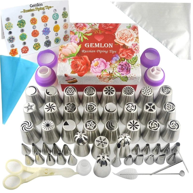 88 Pieces Piping Nozzle Set Cake Baking Ornament Kit Russian Ball Cream Nozzle 667A
88 Pieces Piping Nozzle Set Cake Baking Ornament Kit Russian Ball Cream Nozzle 667A
